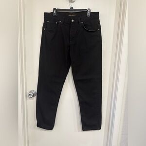 Nudie Jeans Co Steady Eddie II Dry Everblack Jeans 36x32 Black Button Fly